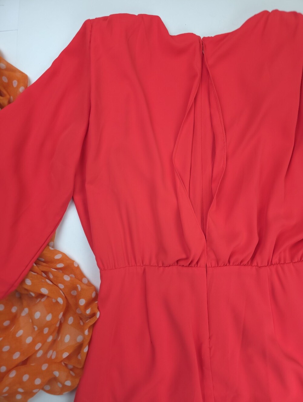 Amanda Uprichard Red Coral Dress Sz L - Picture 9 of 11